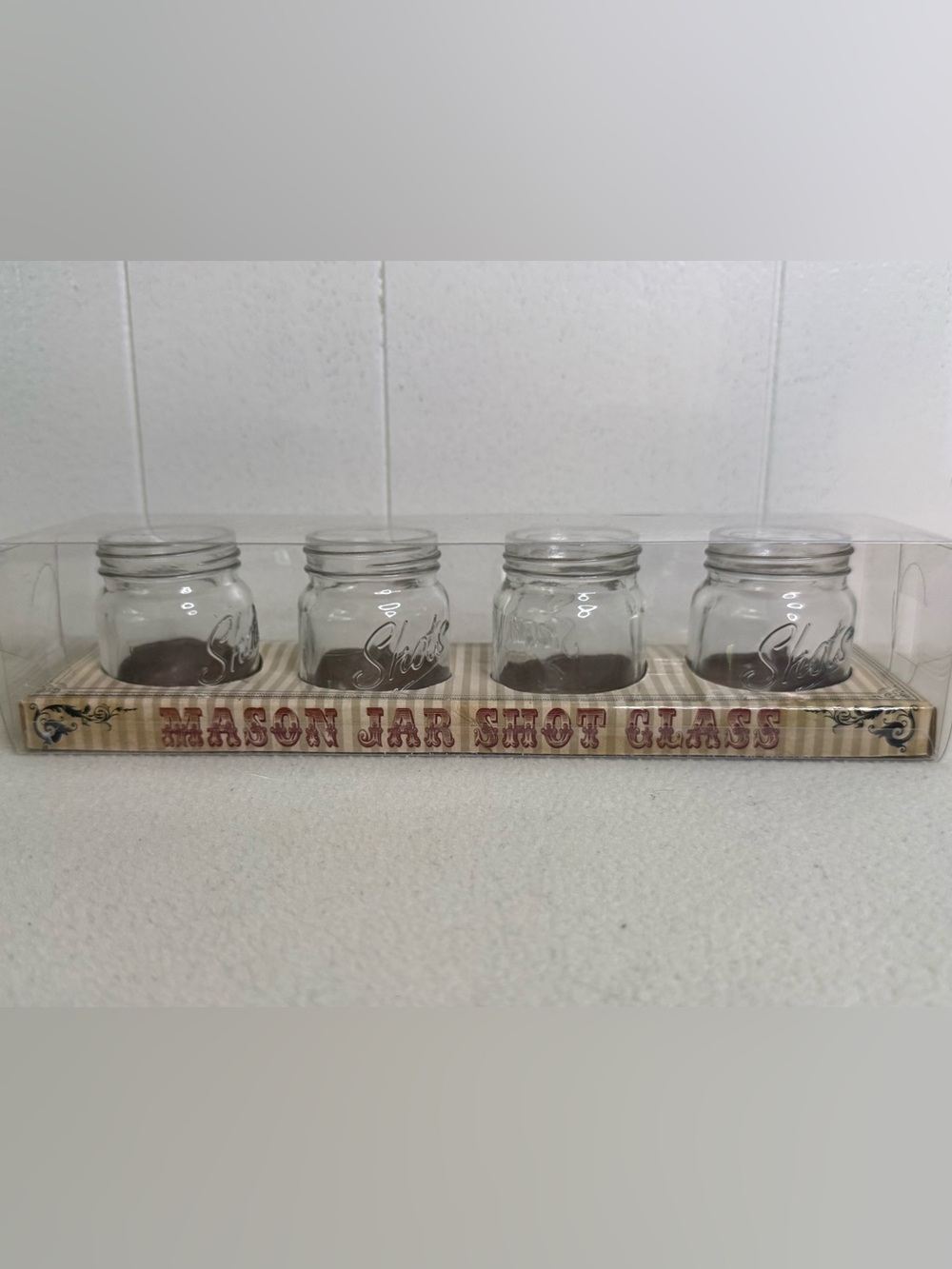 Clear Mason Jar Shot Glasses - Set of 4